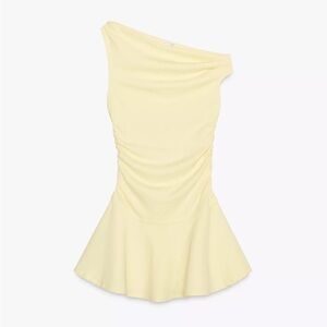 One-Shoulder Butter Yellow Dress